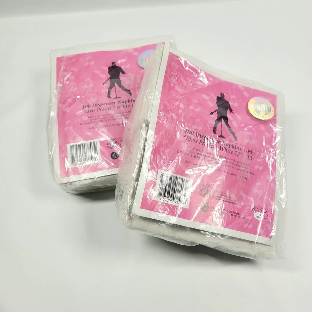 1997 Elvis Presley Dispenser Size Napkins 200 NOS Sealed 13x13